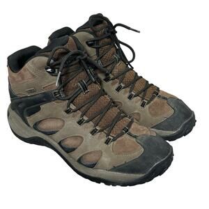 Merrell Waterproof Hiking Boots Men's 9 Brown Mid Trail Outdoor J77273